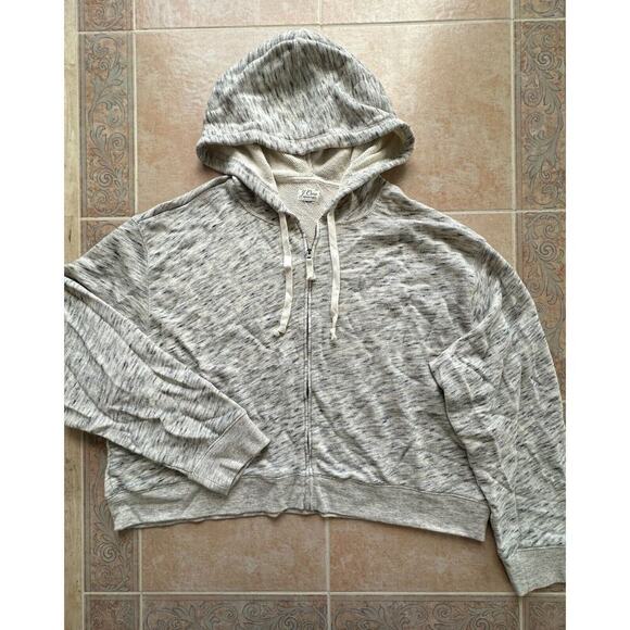 J.CREW Tops - J.Crew Vintage cotton‎ terry cropped hoodie in speckle Size 2XL